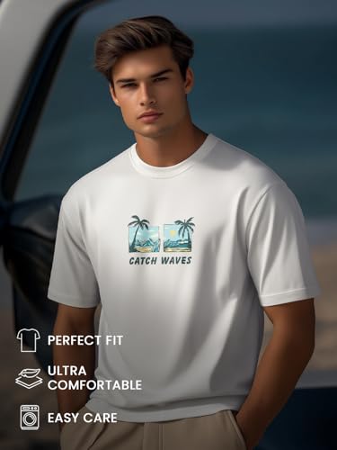 Image of Nobero Men's Regular Graphic Printed T-Shirt for Men | Soft Cotton | Classic Fit | Printed Casual Tshirt for Men