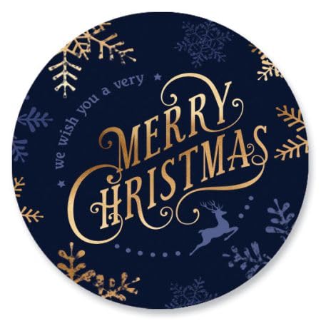 Snowflake Christmas Envelope Seals - Set of 72 Holiday Envelope Stickers