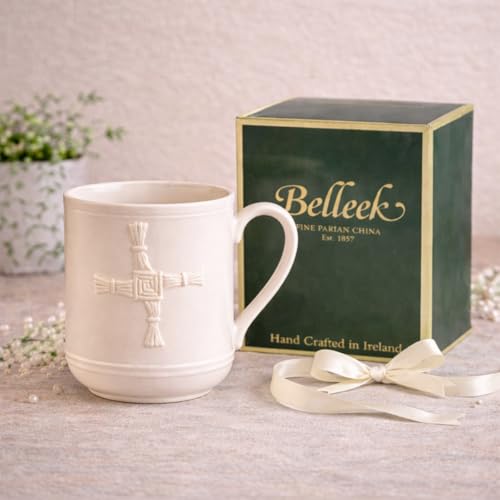 Taza Belleek Classic St. Brigid's Cross 355 ml porcelana miniatura 2