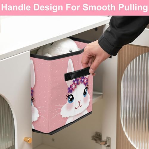 Cube de rangement lapin rose pour optimiser le placard de bébé - 7