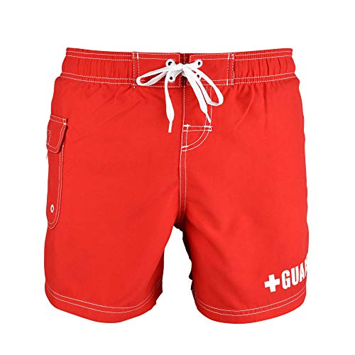 BLARIX Womens Lifeguard Board Shorts (Medium, Red)