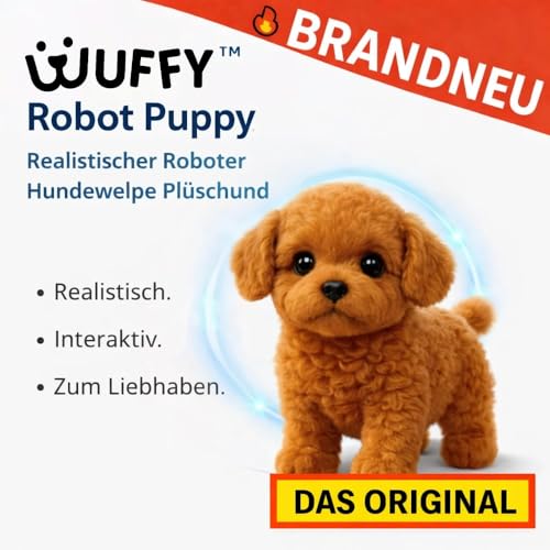 MAVURA Wuffy™ Robot Puppy -Realistischer Ki Roboter Hundewelpe Plüschhund das Original!
