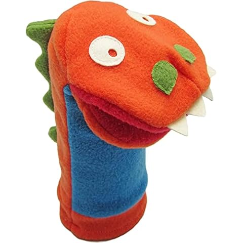 Cate & Levi Hand Puppets - Made in Canada - Eco Friendly Polar Fleece - with Movable Mouth (Dinosaur) Cover