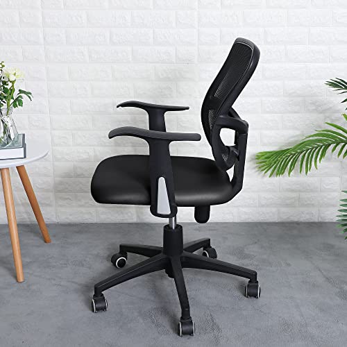 Image of FORCHEER Office Chair Seat Cover Stretchable PU Black Computer Chair Slipcover for Desk Chairs Seat