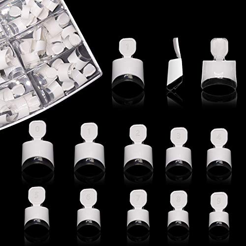 Clear Acrylic Nail Tips - French Nail Tip FINGERQUEEN 100pcs with Box Short Fake Nails Half Cover False Nail with Case for Nail Salons and DIY Nail Art, 10 Sizes(Clear)