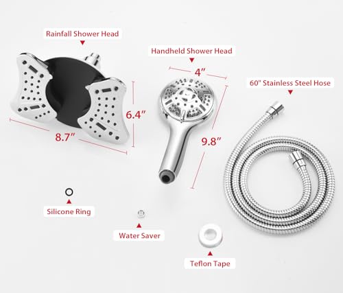 Image of GRICH Shower Head with Handheld Spray - Dual High Pressure Showerhead