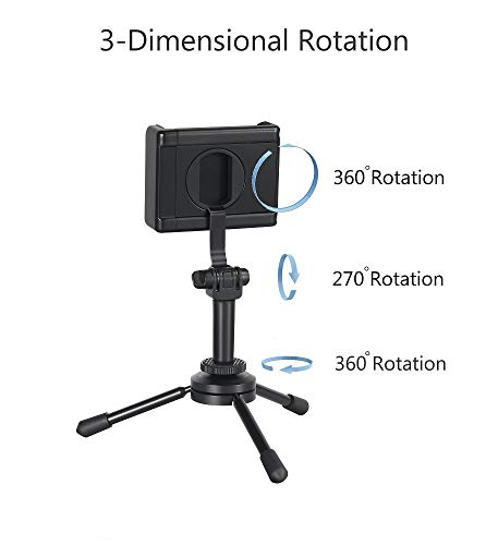 Cell Phone Tripod Adaptor + Mini Tripod: 360 Degree Rotating Holder Tripod Mount For Portrait And Landscape Mode, Universal Clip For All Iphone Models And Most Of Other Cell Phones #TOP1