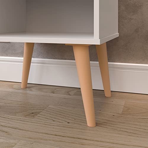 Mesa e Cabeceira Pequena Moderna Mesinha Nicho Organizador Decoração Canto Quarto Solteiro - Branco