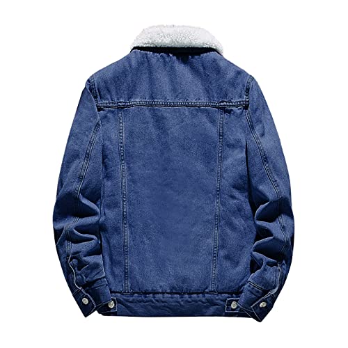 Ymosrh Mens Casual Jackets Fashion For Dates, Sport Coat Men Coats Big And Tall Motorcycle Rain Jacket Men's Winter Lined Denim Jacket Windbreaker Trucker Wool Large Flannel (6Xl, Blue) #TOP3