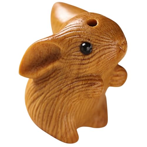 SOLUSTRE Adorno Colgante Artesanal de Madera Natural de Sándalo, Figura de Conejo Pequeña para Llavero DIY, Decoración Colgante Vintage para Accesorios y Manualidades, Obsequio