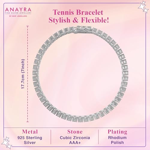 Image of 925 Sterling Silver Adjustable Tennis Bracelet for Women | Sparkly Crystal Design | Stylish Jewellery Gift for Her