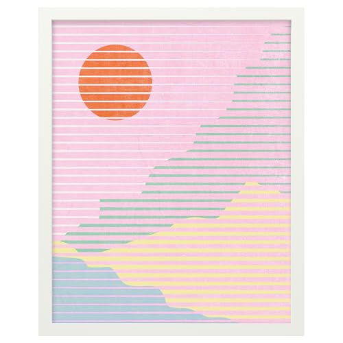 Cadre affiche coucher de soleil rayé RÖDALM solution déco murale 40x50cm - 2