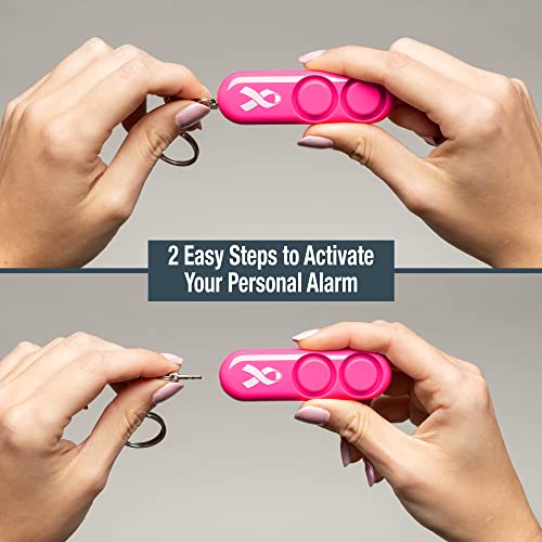 Sabre Personal Alarm With Key Ring, 120Db Alarm, Audible Up To 1,280 Feet (390 Meters), Simple Operation, Reusable, Pink #TOP5