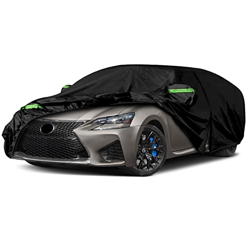 Waterproof Car Covers Replace for 1994–2020 Lexus GS200t GS300 GS350 GS450h, 6 Layers All Weather Custom-fit Car Covers with Zipper Door & Windproof Bands for Snow Rain Dust Hail Protection (GS)