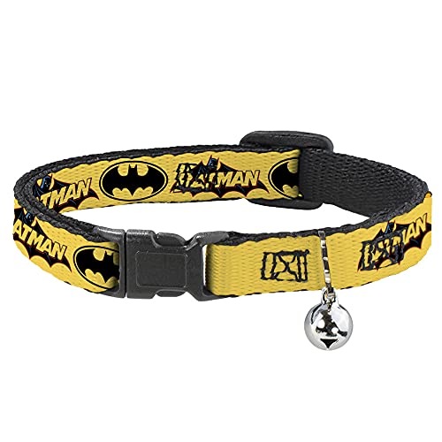 Cat Collar Breakaway Vintage Batman Logo Bat Signal 3 Yellow 8 to 12 Inches 0.5 Inch Wide Cat Collar Breakaway Vintage Batman Logo Bat Signal 3 Yellow 8 to 12 Inches 0.5 Inch Wide