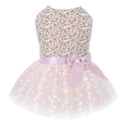 Image of CuteBone Dog Birthday Dress Girl Puppy Skirt Tutu Cat Wedding Outfit Pet Party Clothes for Small Dogs Costume DD23L