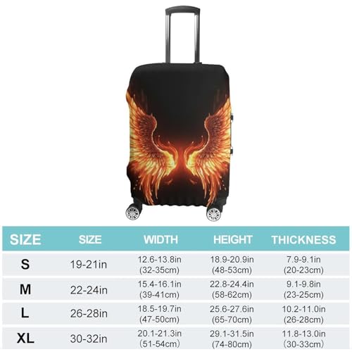 Luggage Cover Elastic Suitcase Cover Protector Washable Travel Baggage Covers Fire Angle Wings Luggage Covers Carry On Luggage Protector Anti-scratch 19-32 Inch XL2