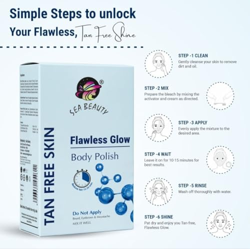 Image of Tan Polish for Face & Body Cream | Skin Brightening & Glow Polish for Smooth Soft Skin | Hydrating Exfoliating Formula for Uneven Skin Tone | Suitable for All Skin Types