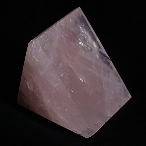 Hjt Hongjintian Natural Rose Quartz Crystal Pyramid Carved Chakra Healing Crystal Reiki Stone Triangle Approx. 2.20" W #TOP2