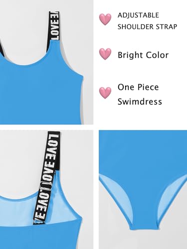 Image of Girl's One Piece Swimsuit | Adjustable Shoulder Straps