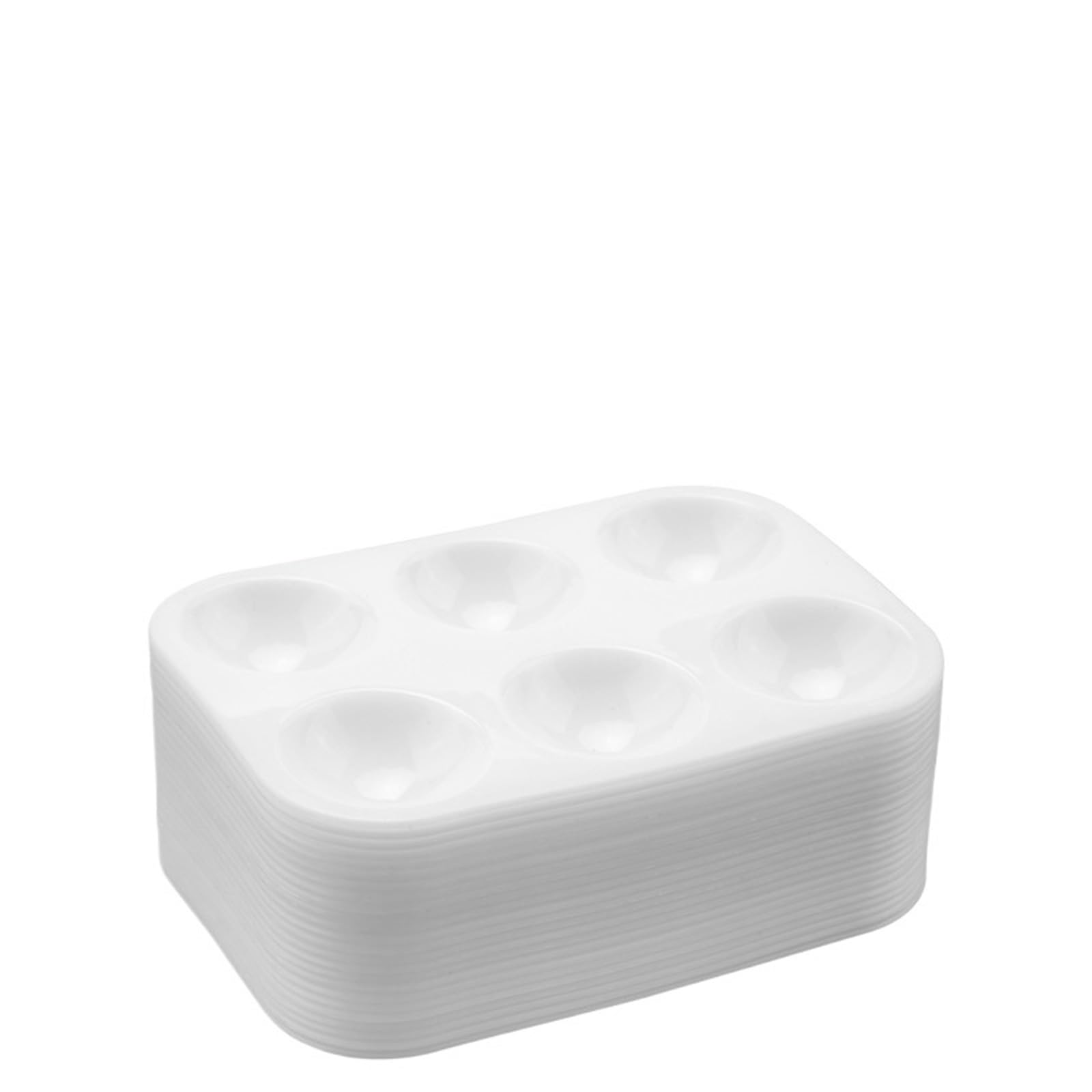 Tavolozza di plastica 24 pezzi di tavolozze pittura in plastica con 6 pozzetti, vassoio rettangolare for ad acquerello Per mescolare i colori