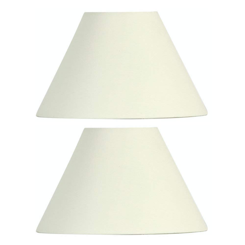 2 Pack - Cream 10" Cotton Coolie Fabric Vintage Lampshade with Reversible Gimble & Shade Reducing Ring to Fit All Types of Lampholders - Sold in Pairs