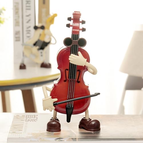 Music Box - Mini réplica de instrumento, violín y guitarra de dibujos animados creativos con diseño dinámico para niños, perfecto para los amantes de la música rock