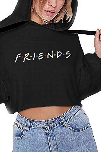 Idepet Women'S Casual Letters Print Crop Top Loose Pullover Friends Shirt Teen Girl Tv Show Hoodie Sweatshirt thumb #2