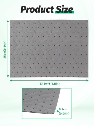 Image of Heavy Duty Oil Absorbent Pads 9.8 inch x 13 inch 10 Pcs Automotive Absorbent Pads