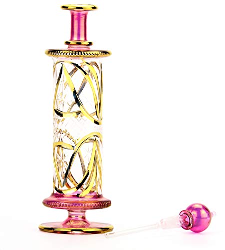 NileCart Large Egyptian Perfume Bottles, Handmade Glass with Gold Accents, 120 ml, Decorative Fragrance Containers (Pink) - image 4