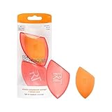 Real Techniques Miracle Complexion Sponge with Case, Makeup Blending Sponge Perfect For Travel, For Foundation, Streak-Free Makeup Tool, Cruelty Free, Orange, Packaging May Vary, 2 Piece Set