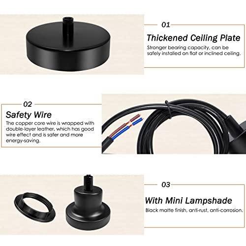 Mini Pendant Light Kit,Diy Pendant Lamp Cord,Industrial Pendant Lights,Farmhouse Pendant Light Fixtures,Black Hanging Light Fixtures,For Kitchen Island/Bedroom/Corridor,2 Pack #TOP3