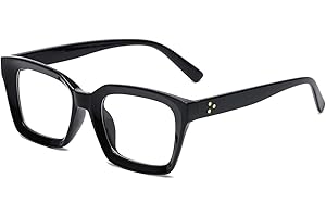 Black Frame Glasses for Women: Non Prescription Eyeglasses with Square Frame