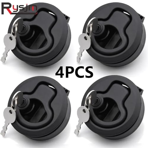 Loquet de levage rond noir de 2" étanche et verrouillable pour trappes de yacht - 3