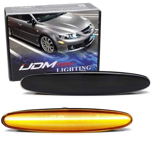 iJDMTOY Smoked Lens Amber Full LED Front Fender Side Marker