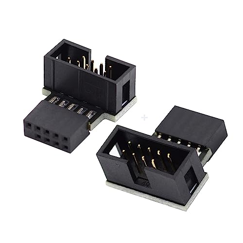 1 set Down & Up angolato USB 2.0 10Pin 9Pin Header maschio a femmina adattatore di estensione 90 gradi.
