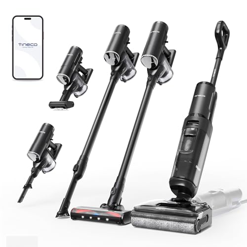 Tineco Floor One Switch S7 Stretch - Aspirador en seco y húmedo con batería 5 en 1, FlashDry Autolimpieza, DualBlock Antienredos, 50 min de autonomía, 22 kPa, Limpiador de Suelos Multifuncional para