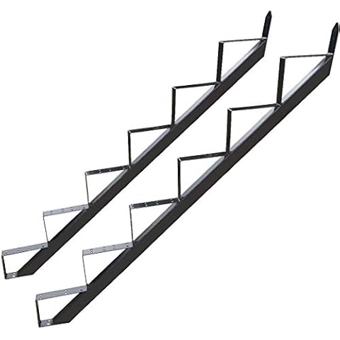 6 Stufen Treppenrahmen Stahl-Treppenwange Treppenholm Geschosshöhe 110cm / RAL 7016 Anthrazit-Grau/Ideal für den Einsatz im Innen und Außenbereich Cover