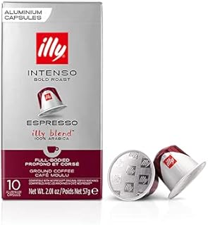 Illy Espresso Single Serve Coffee Compatible Capsules, 100% Arabica Bean Signature Italian Blend, Intenso Dark Roast, 10 Count