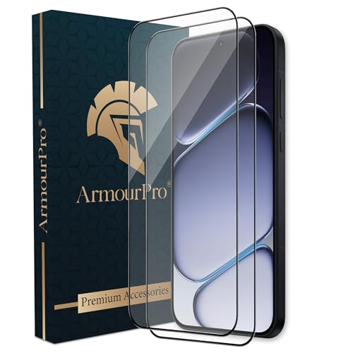 Image of ArmourPro Tempered Glass for OnePlus Nord CE 6-9H Anti Scratch Screen Protector, Edge to Edge Coverage, HD Clarity, Smooth Touch, Case Friendly | Black, Pack of 2