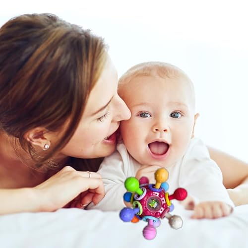 Image of Baby Montessori Sensory for 0-6 6-12 Months, Baby Teether Teething for Babies 0 3 6 9 12 18 Months, Newborn Infant Learning Developmental Gifts for 1 2 Year Old Boys Girls (Red.)