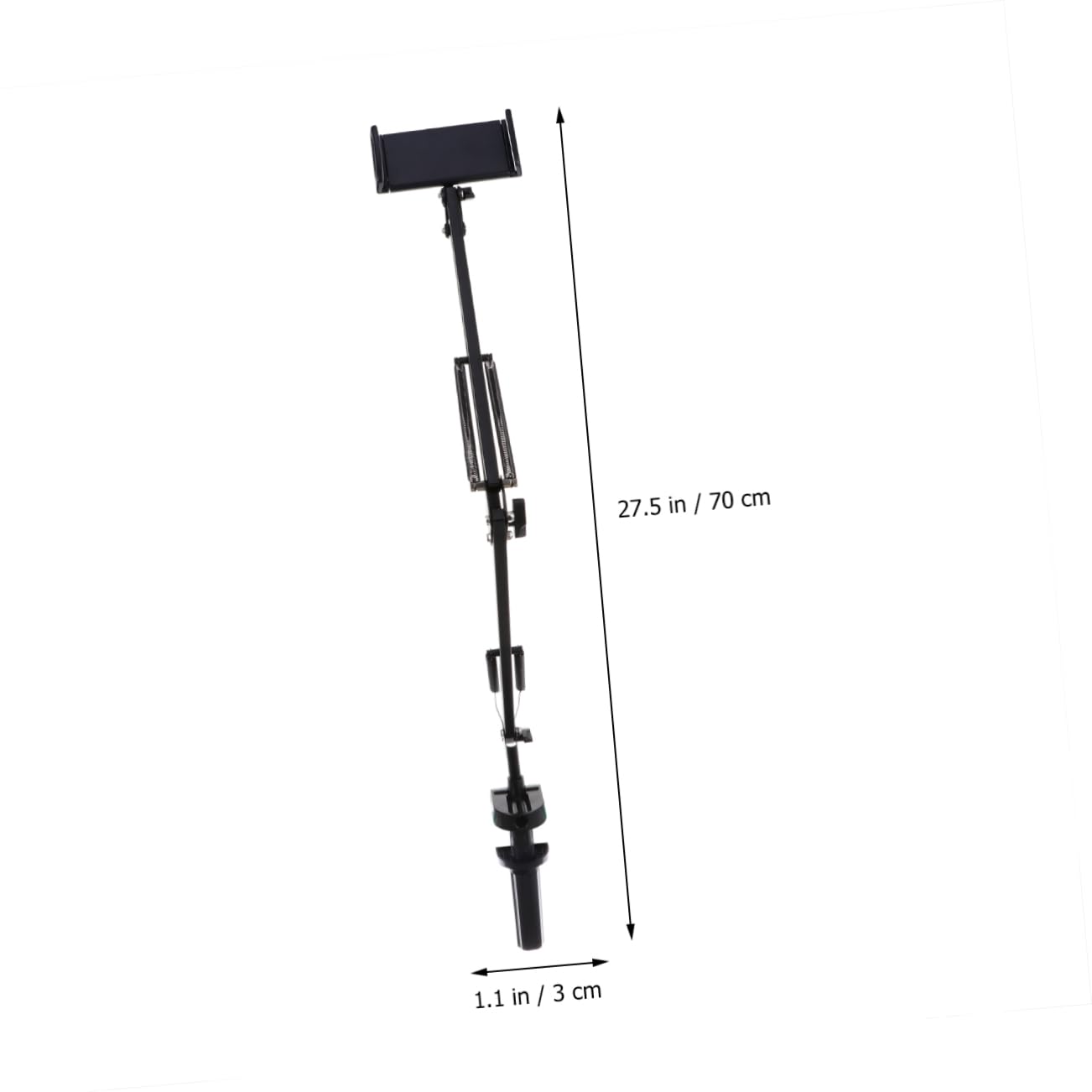 SHINEOFI Supporto da Scrivania Pieghevole per Telefono e Tablet Braccio Articolato, Clip, Ferro e Plastica, Nero, Uso Comodo