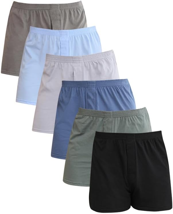 Product image of YANZHAO Men's Boxers Shorts, Comfortable Cotton Boxers for Men, Soft Loose Breathable the Underwear,6 Pack