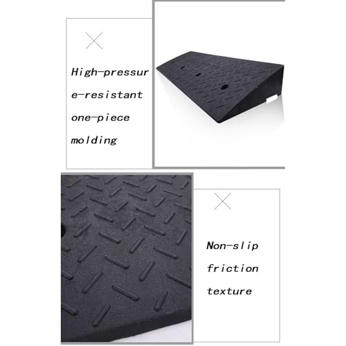 Rampas de bordillo de goma, rampa de goma resistente con absorción de impactos y resistencia a la presión, adecuada para scooters, motos, bicicletas y autos, negro (100 x 35 x 11 cm) miniatura 5