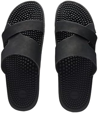 Kenkoh Japanese Therapeutic Sandals with Massaging Footbed – Stimulate Feet Pressure Points for Natural Wellness - Unisex (Zori - Black, 36 EU)