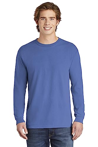 Image of Comfort Colors Ringspun Garment-Dyed Long-Sleeve T-Shirt (Ice Blue)