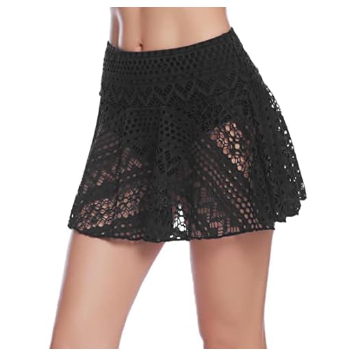 Damen Baderock Bikini Rock mit integrierter Innenslip Bikinirock Schwimmen Strandrock Wassersport Badeshorts Schwimmrock