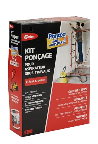 Ponçage sans poussière Gerlon kit complet pour enduit plâtre et bois