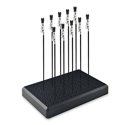 Alta calidad 10 piezas de pinzas de cocodrilo con soporte de base para aerógrafo modelo de hobby repuestos modelos ensamblar