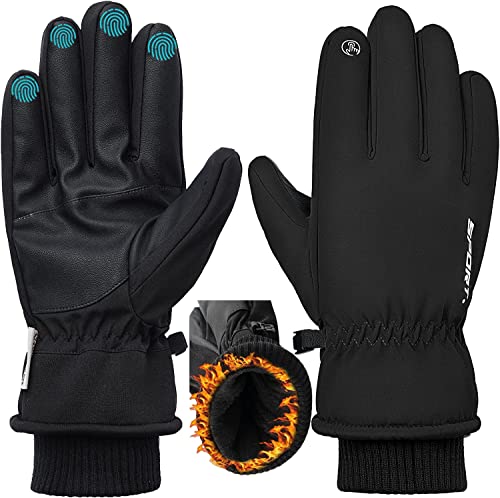 Ptsaying Gants de Ski d'hiver Homme et Femme,Écran Tactile Gants d'hiver, Gants Thermiques Imperméables, Respirant Antidérapant Idéal pour Vélo Exercice Sport Running Ski Snowboard